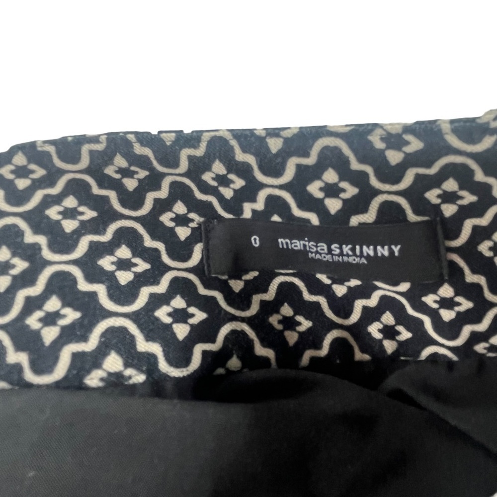 Loft Womens Pants Marisa Skinny with Black and White Design size 0 110673 - Picture 2 of 6